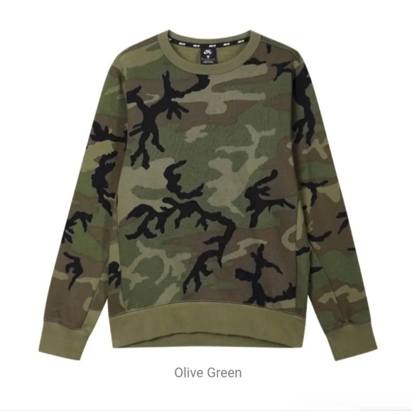 Nike SB Icon Men's Camo Olive Green Skate Crewneck. Size Small - Picture 13 of 14